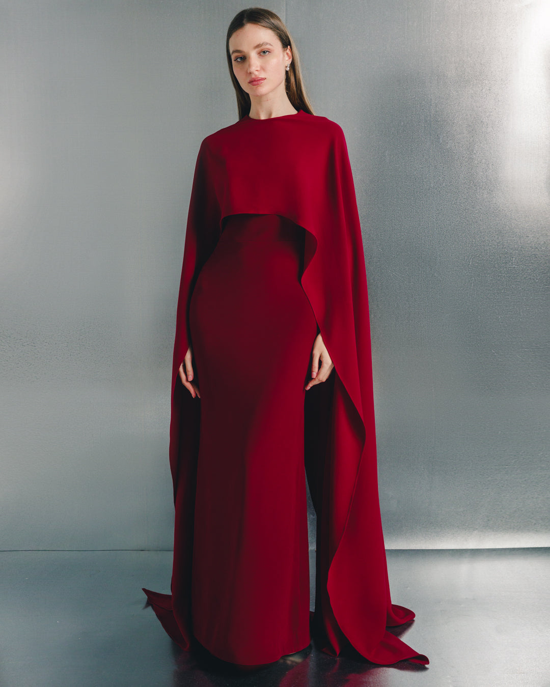 Veriana cape maxi dress