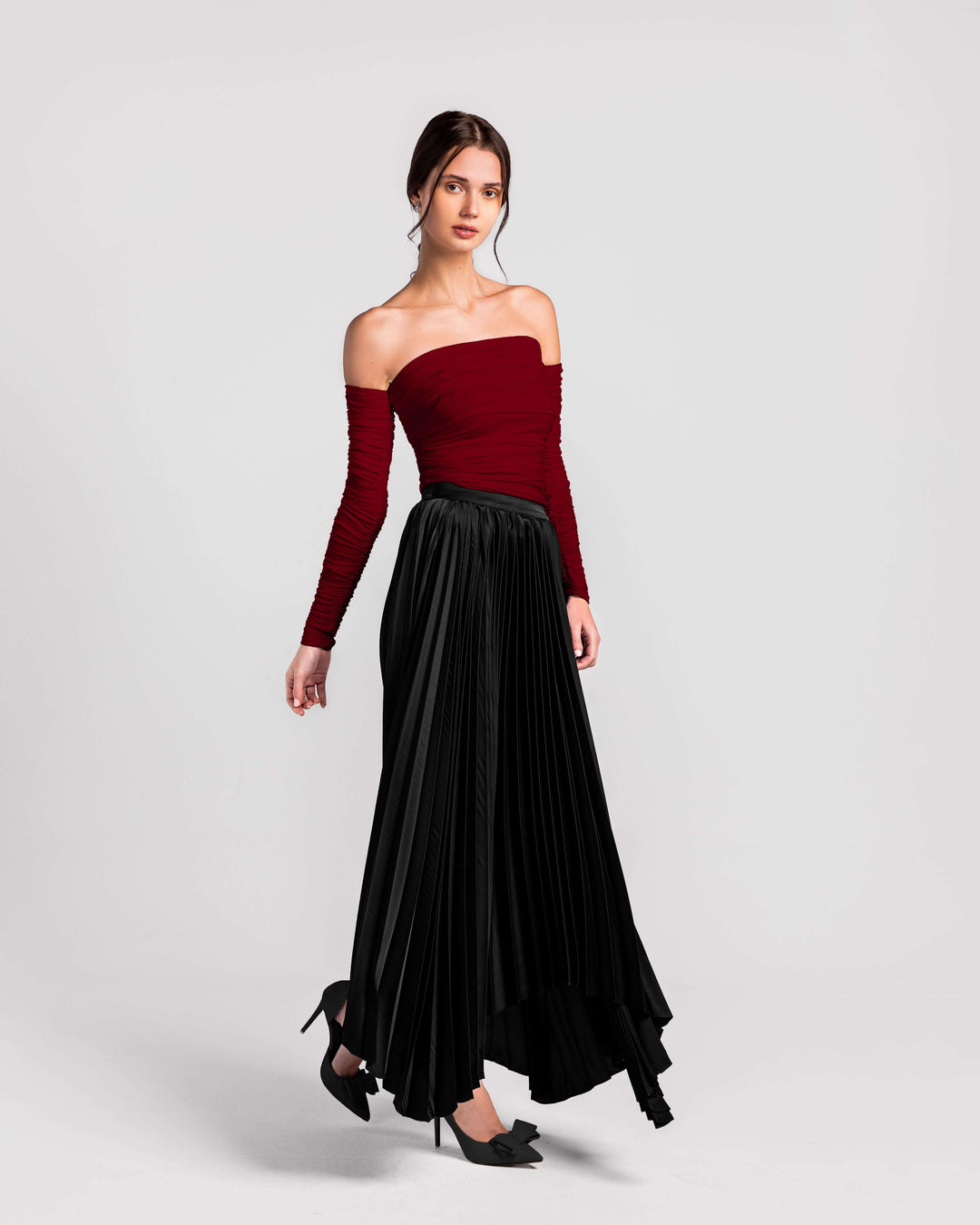 Regal Off-Shoulder Ruched Top