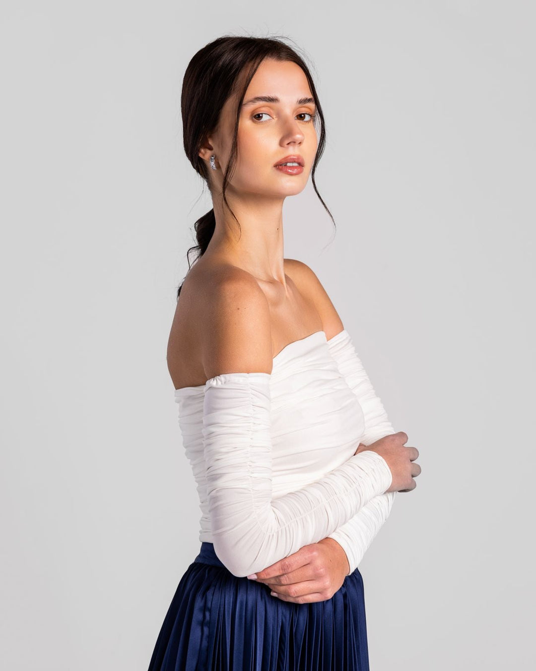 Regal Off-Shoulder Ruched Top