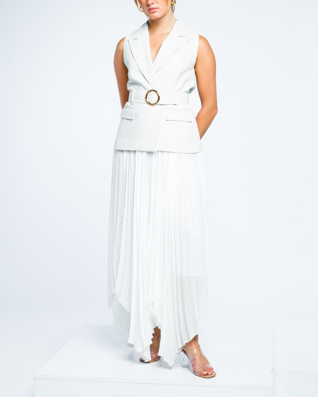 فستان سترة بخصر محزم