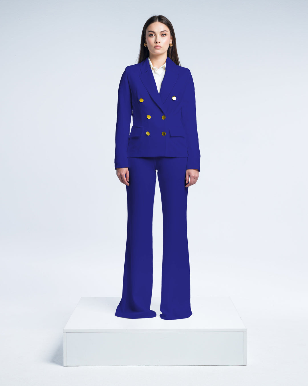 سترة مزدوجة الصدر المموجة