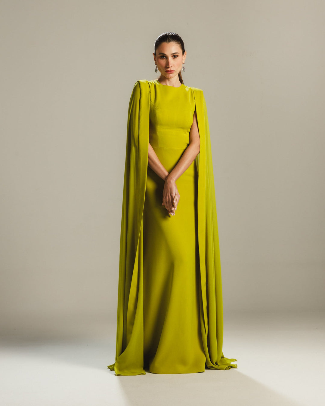 chartreuse evening gown