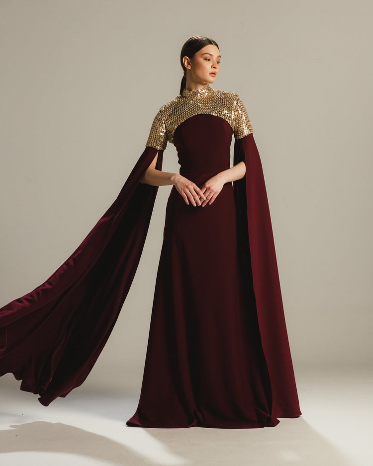 long sleeve red sequin dress