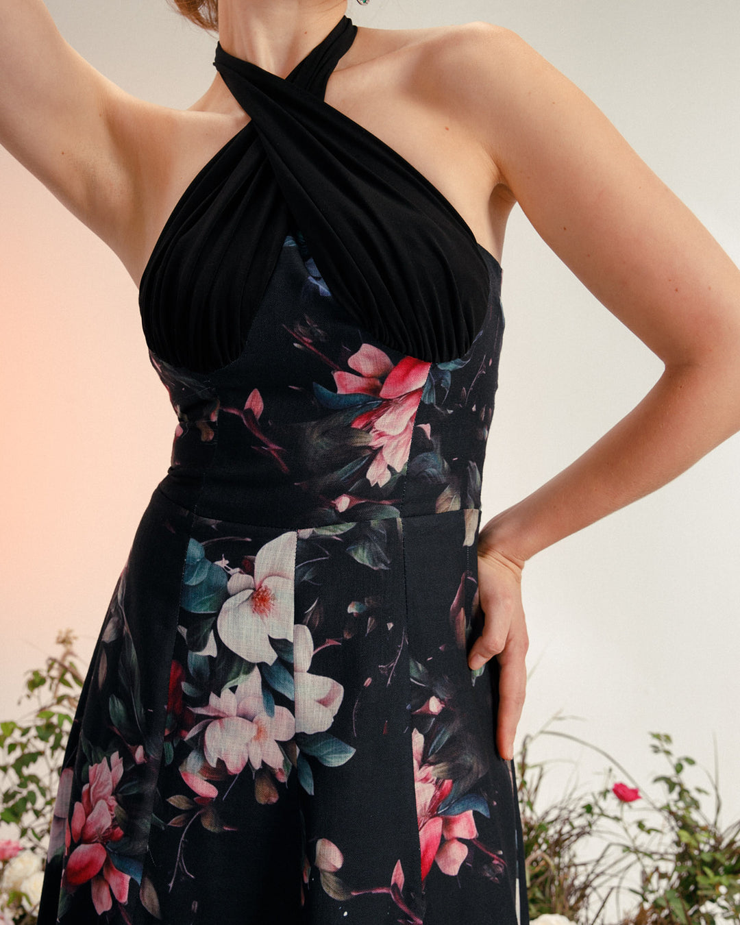 فستان بيلي الكتاني المزهر