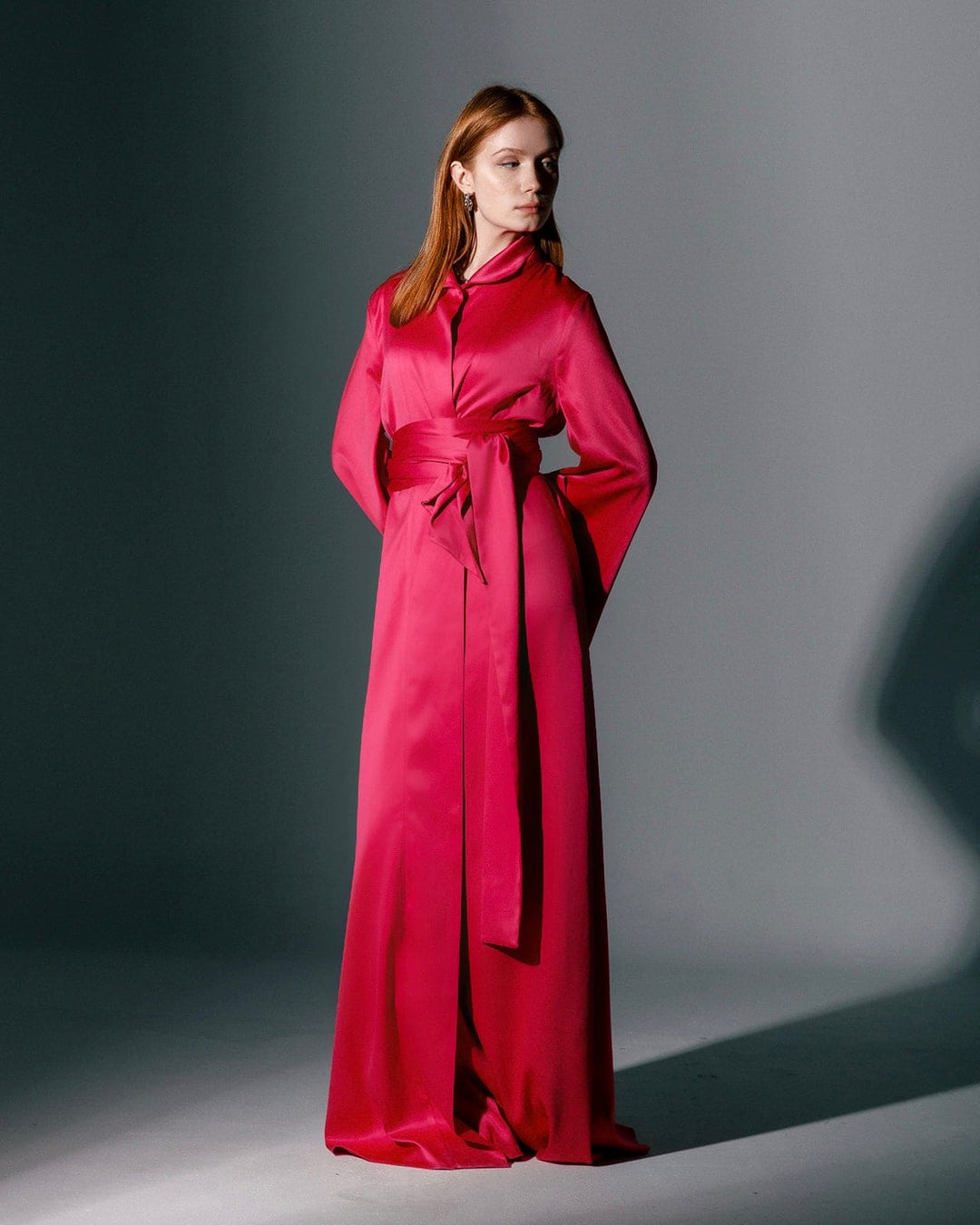 ROSANA LONG SATIN KIMONO