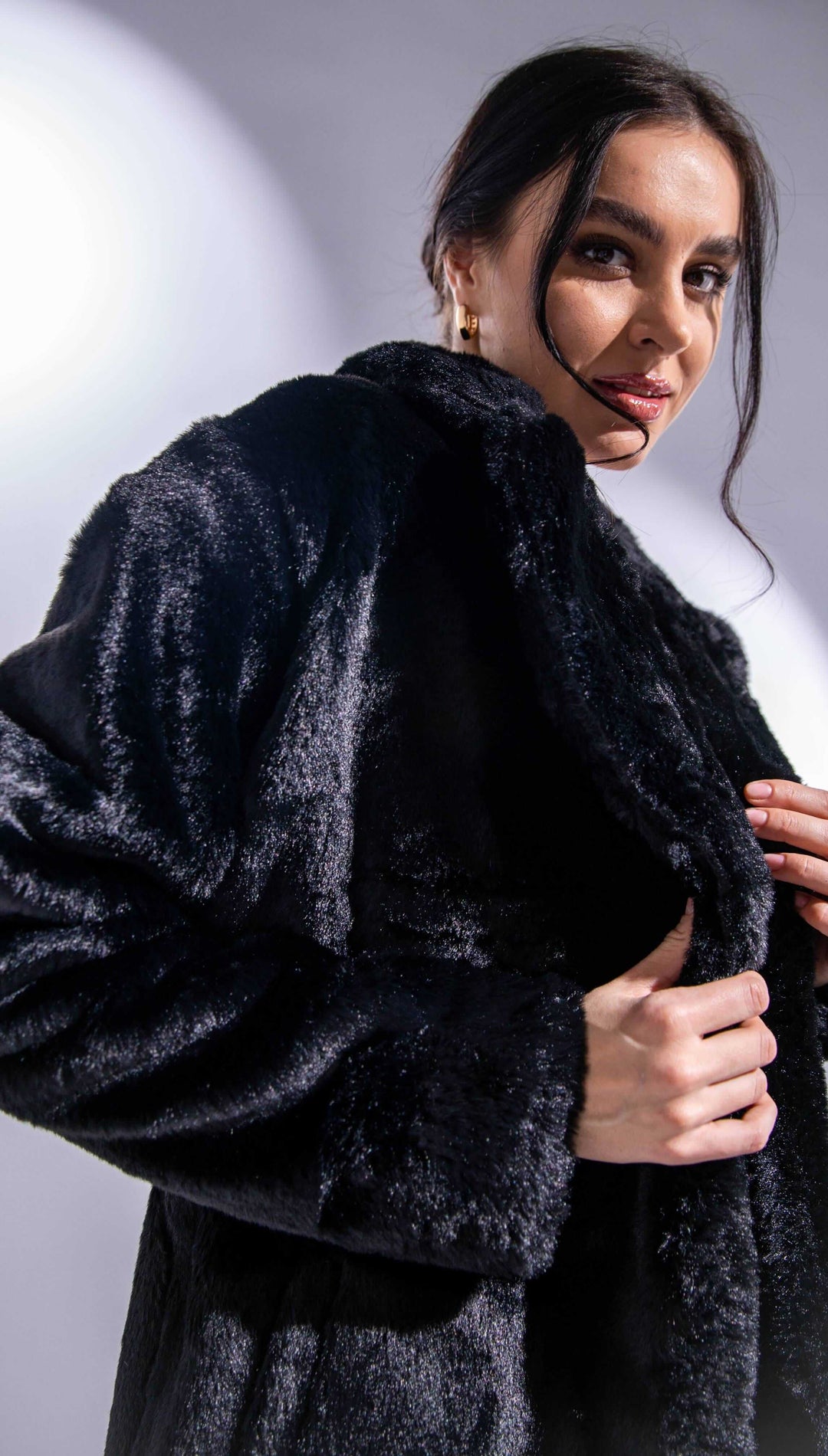 long faux fur jacket