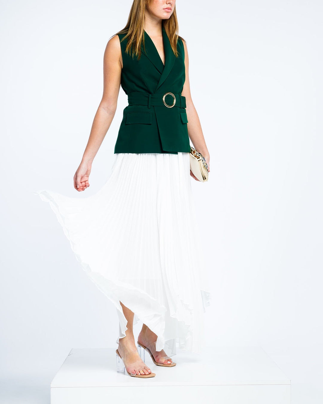 فستان سترة بخصر محزم