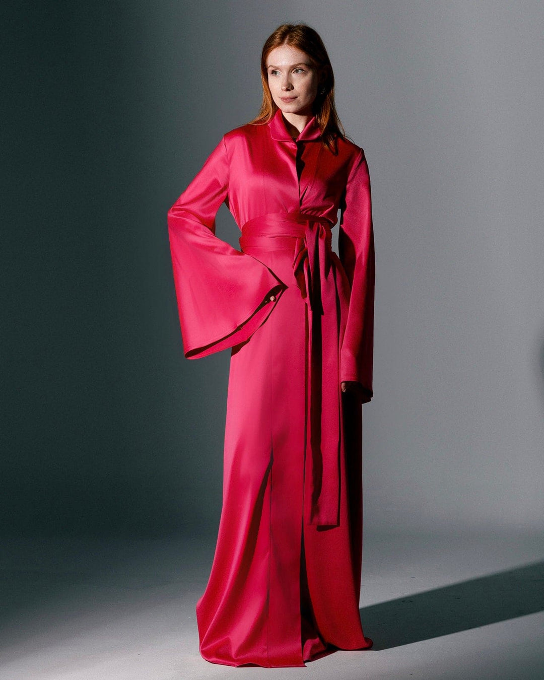 ROSANA LONG SATIN KIMONO