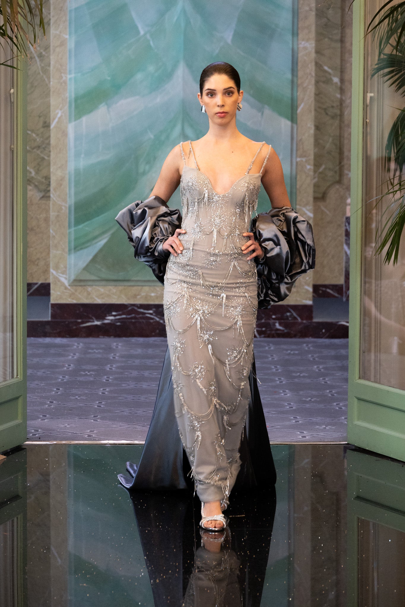 silver rhinestone dress