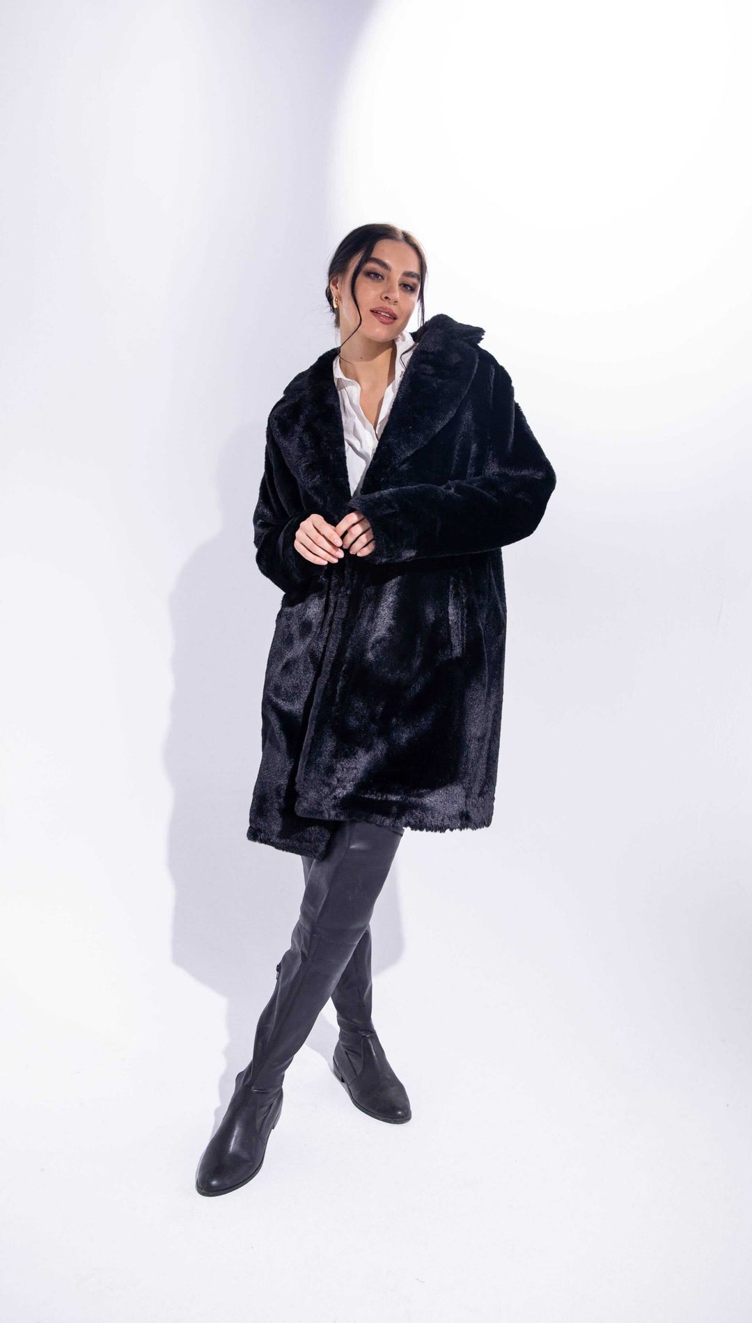 long faux fur jacket