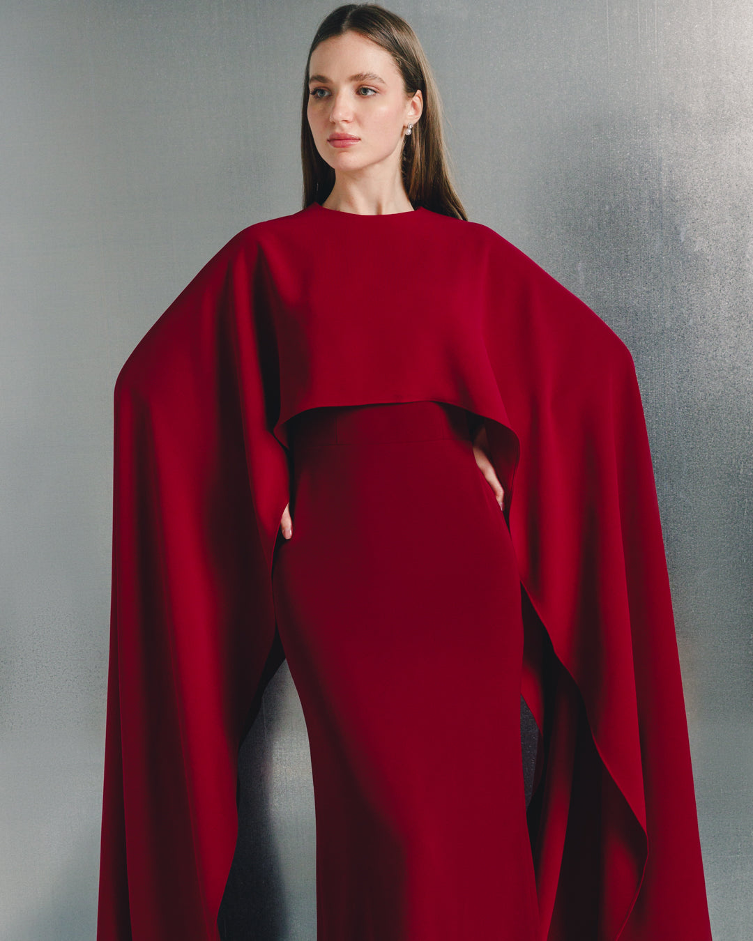 Veriana cape maxi dress