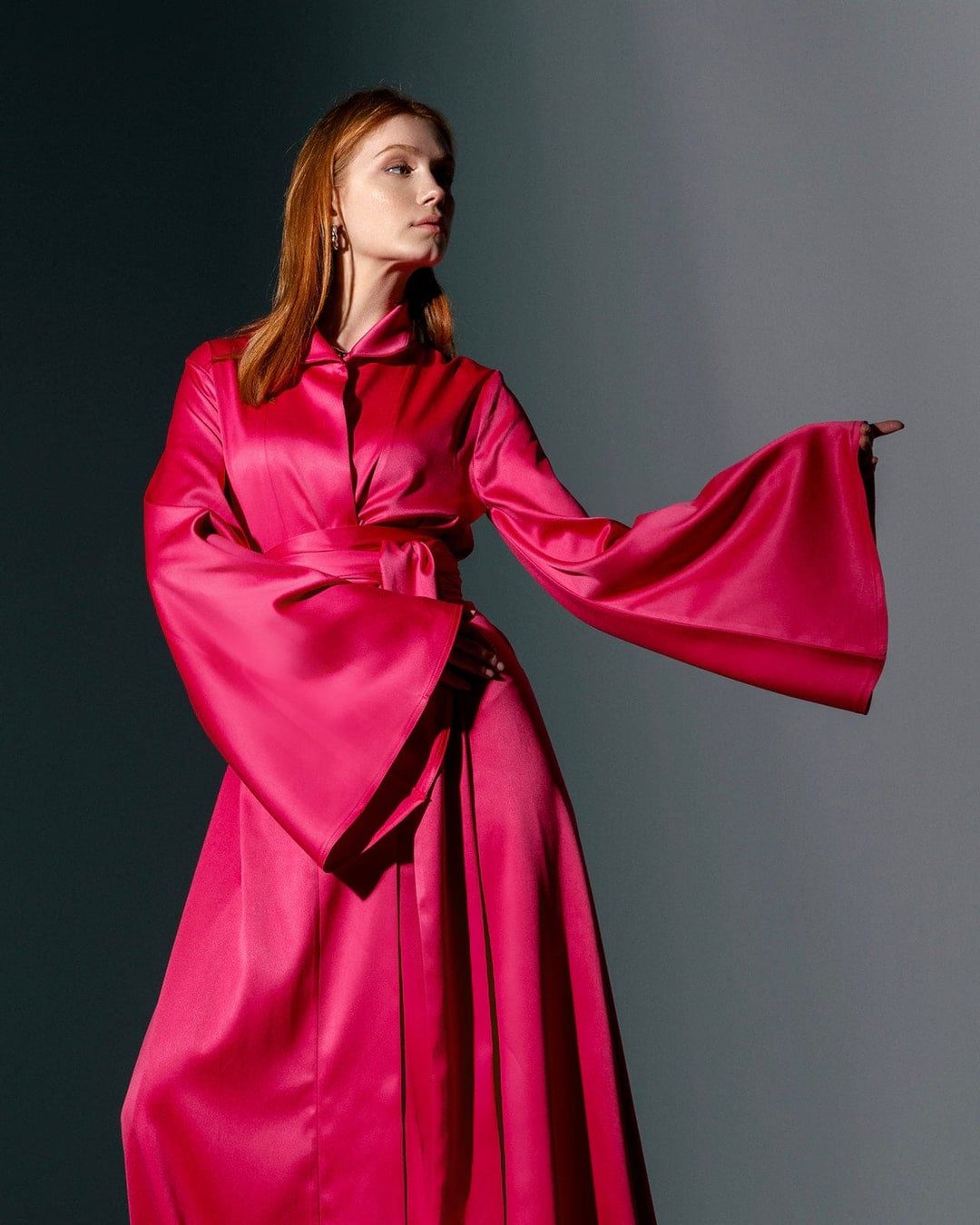 ROSANA LONG SATIN KIMONO