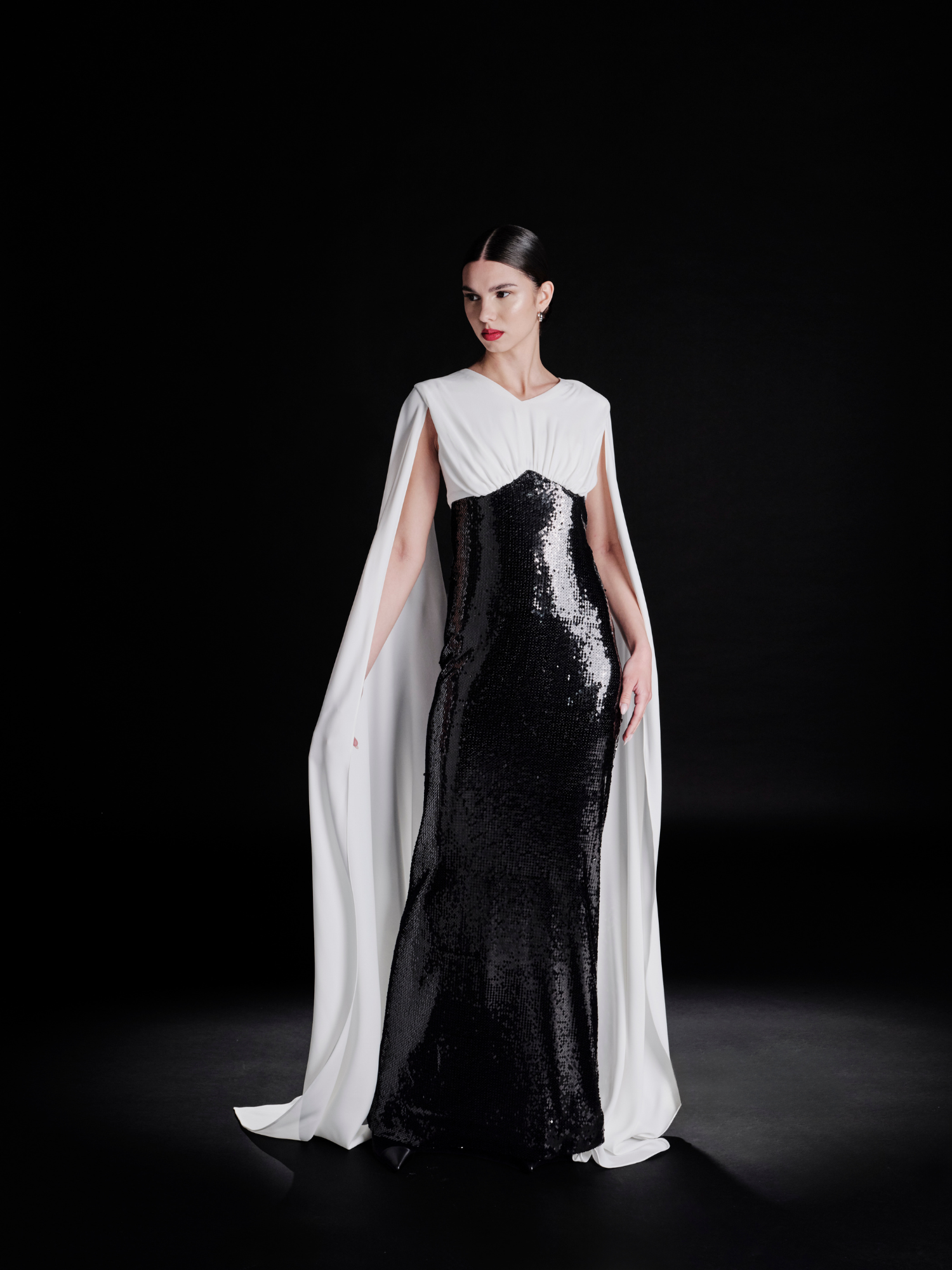 black sequin dress long sleeve