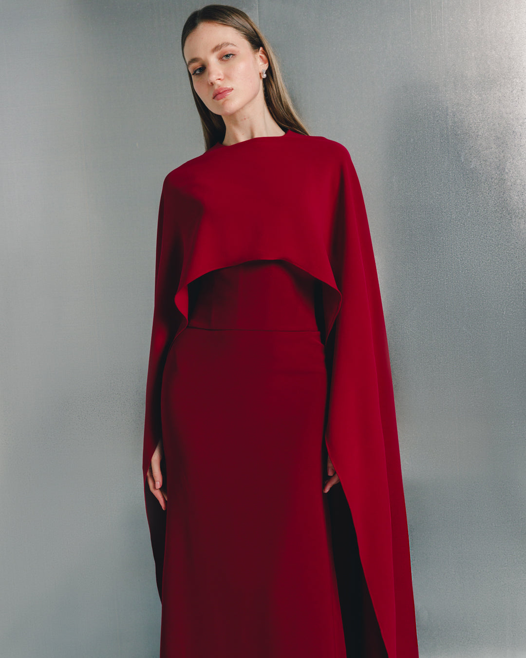 Veriana cape maxi dress