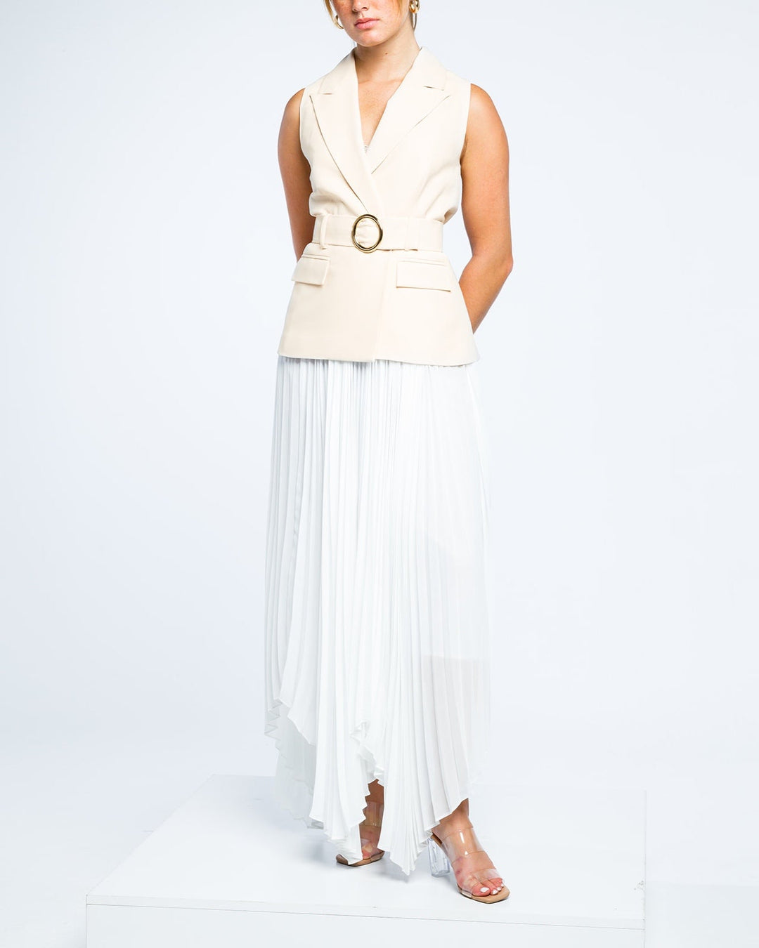 فستان سترة بخصر محزم