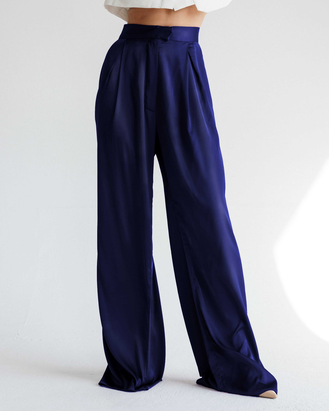 WIDE LEG SATIN PANTS