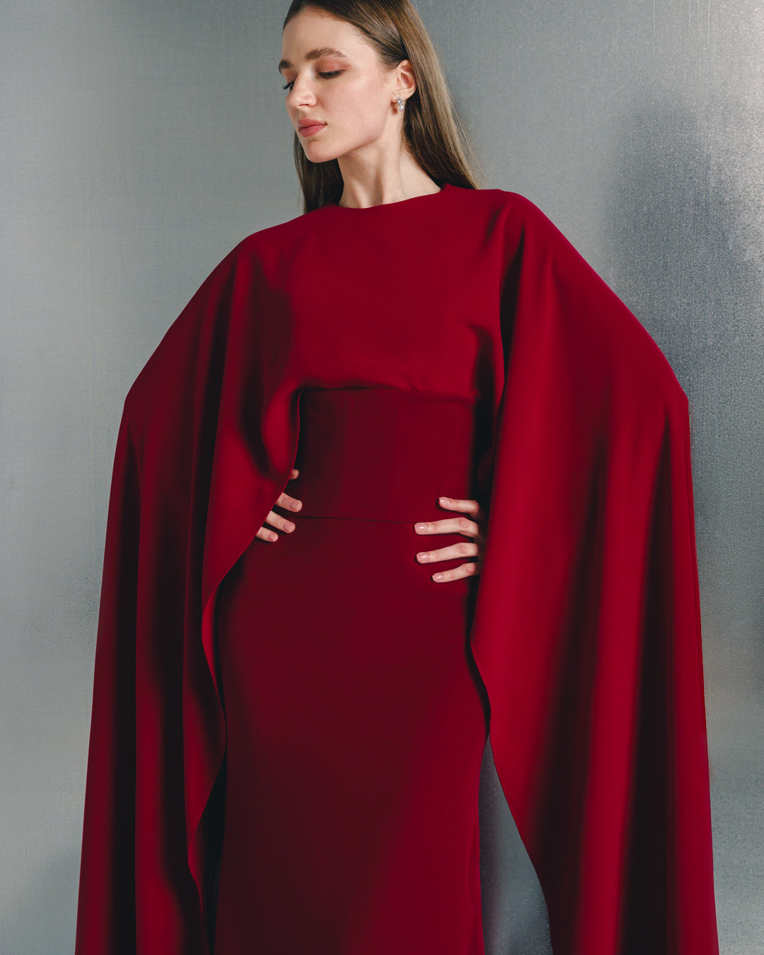 Veriana cape maxi dress