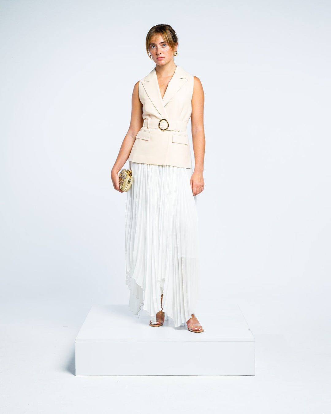 فستان سترة بخصر محزم