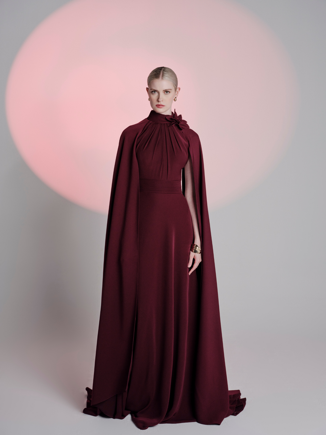 wine red evening dress