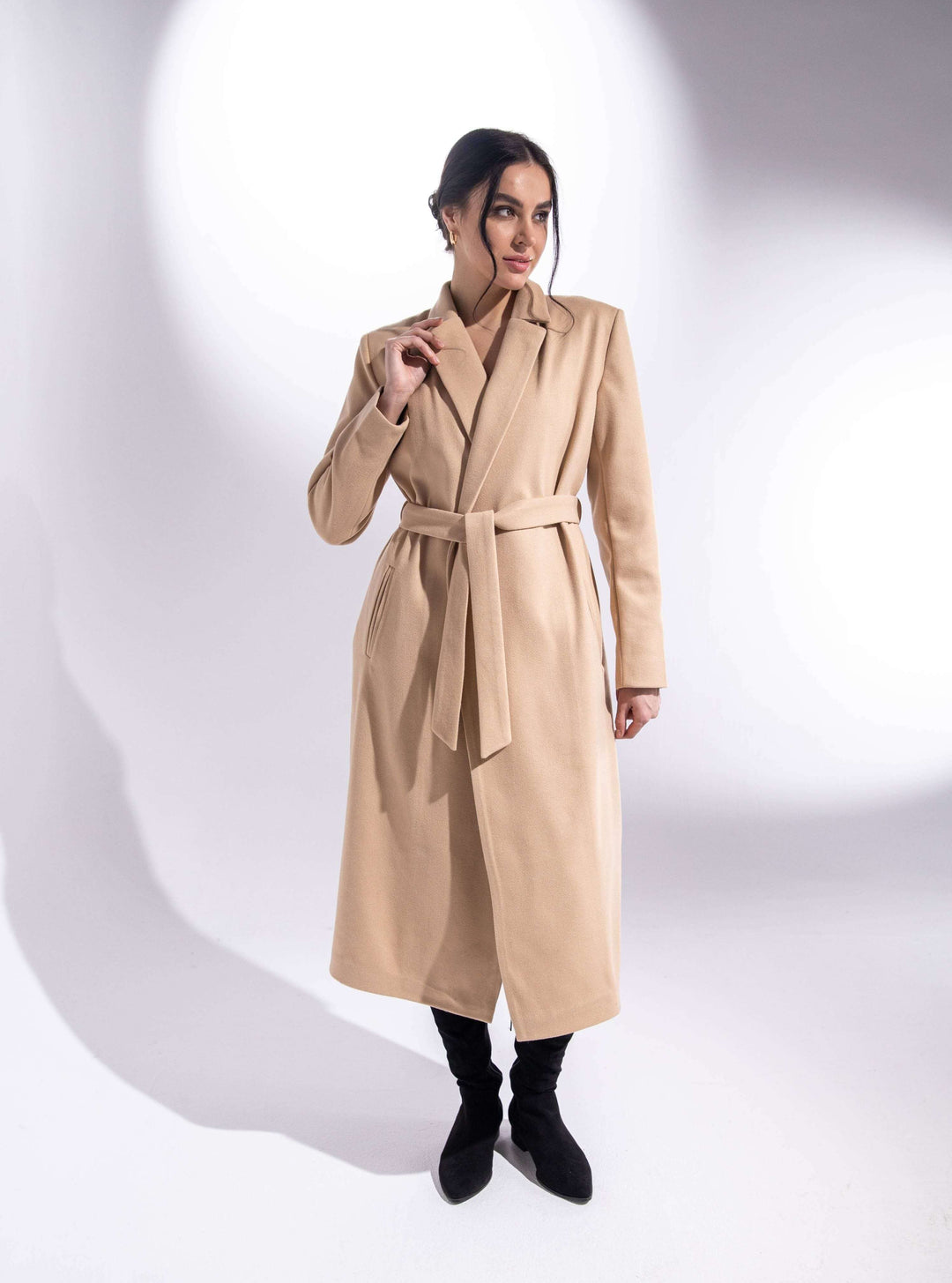 OVERSIZED LONG COAT WITH BELT