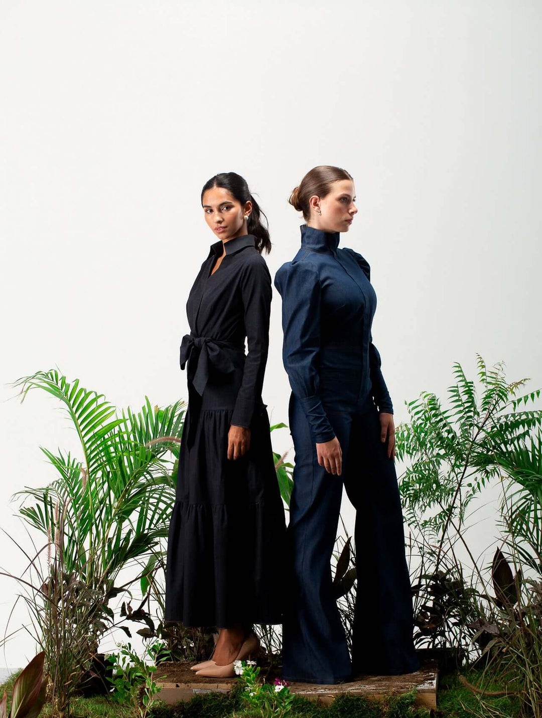 Noir Denim Wrap Dress