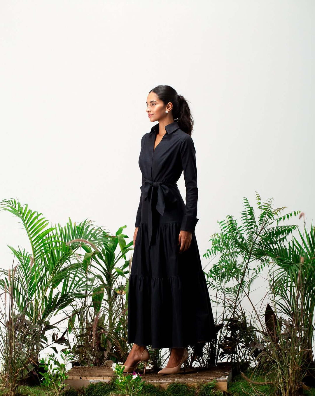 Noir Denim Wrap Dress