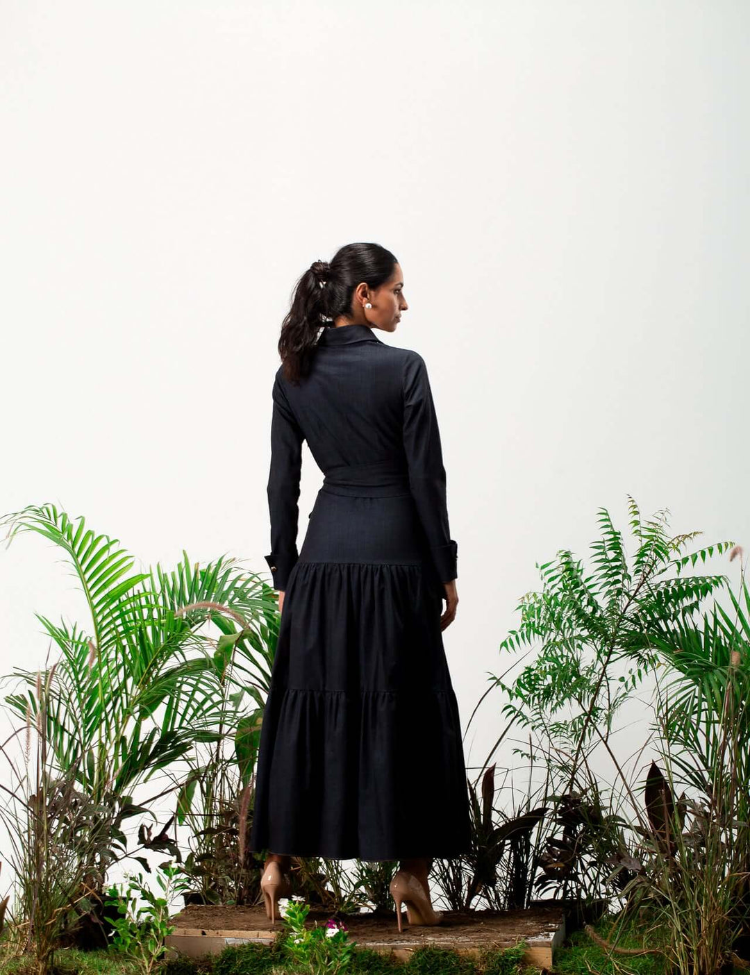 Noir Denim Wrap Dress