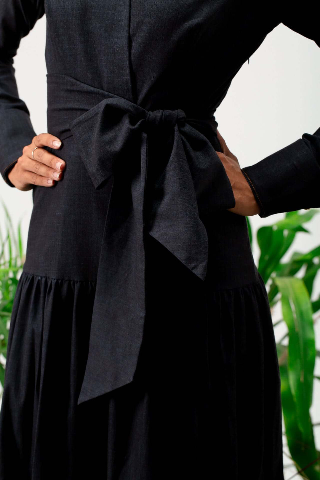 Noir Denim Wrap Dress