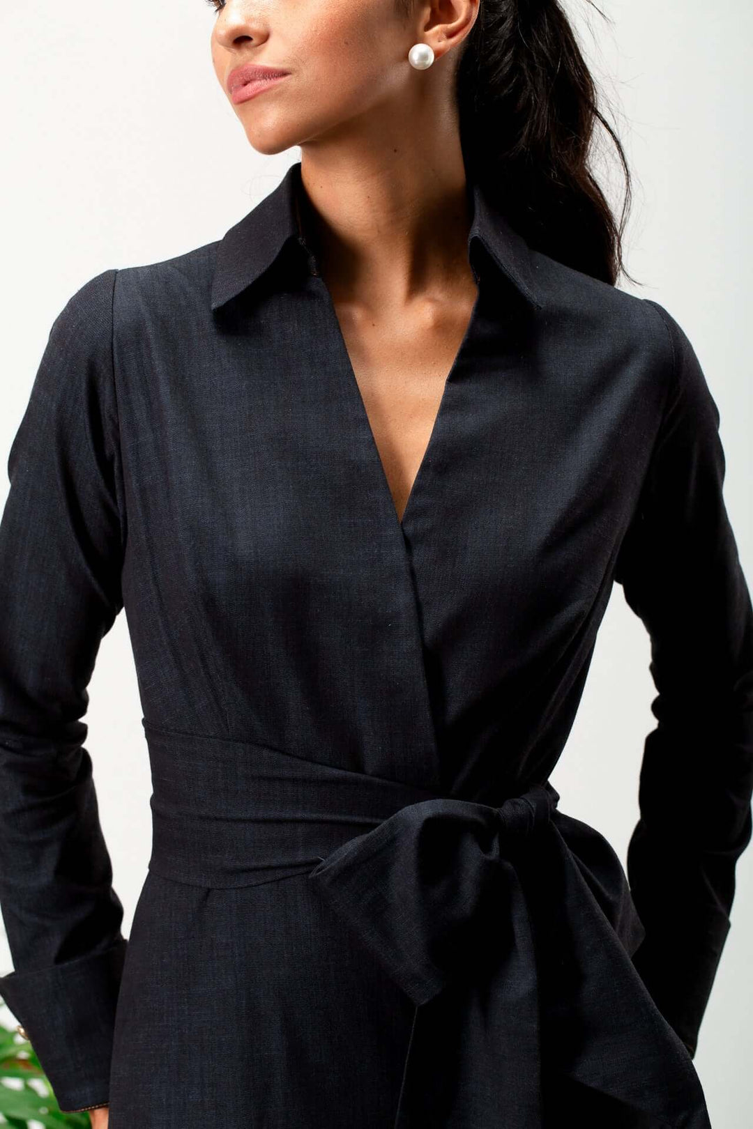Noir Denim Wrap Dress