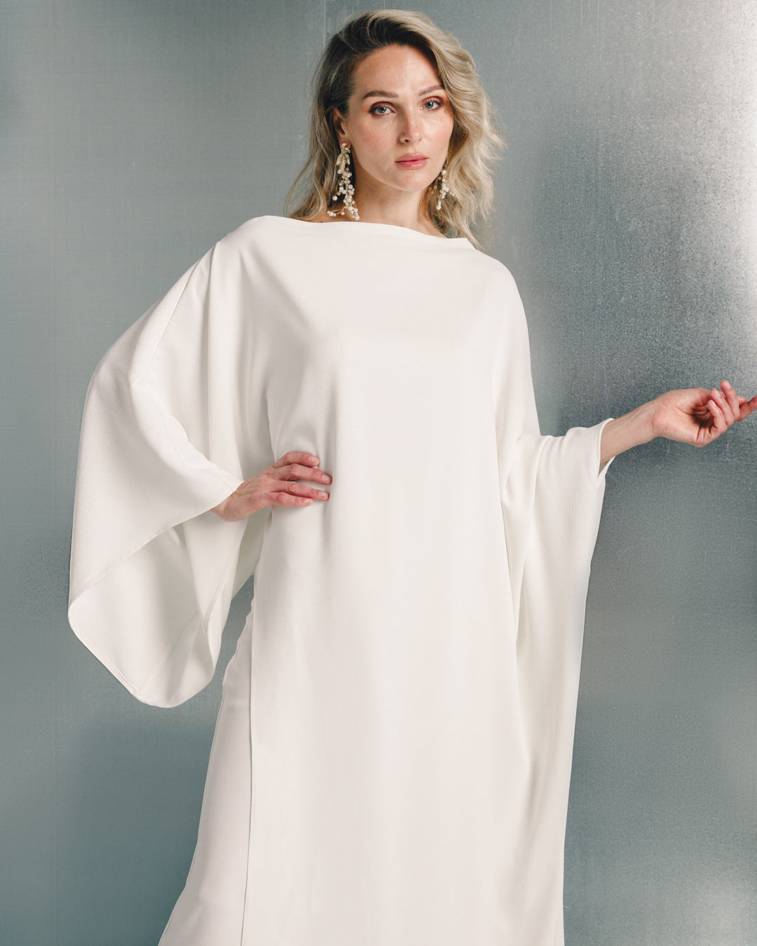 Caped loose neck crepe set