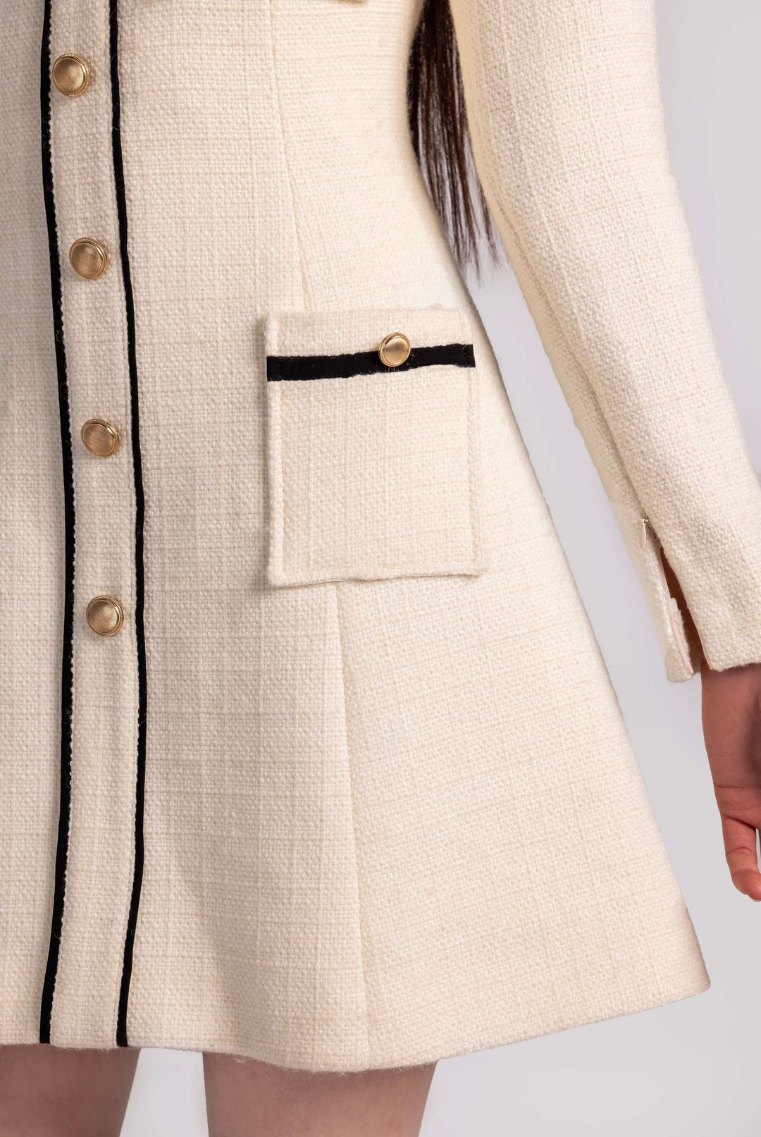 Tweed Elegance A-Line Dress