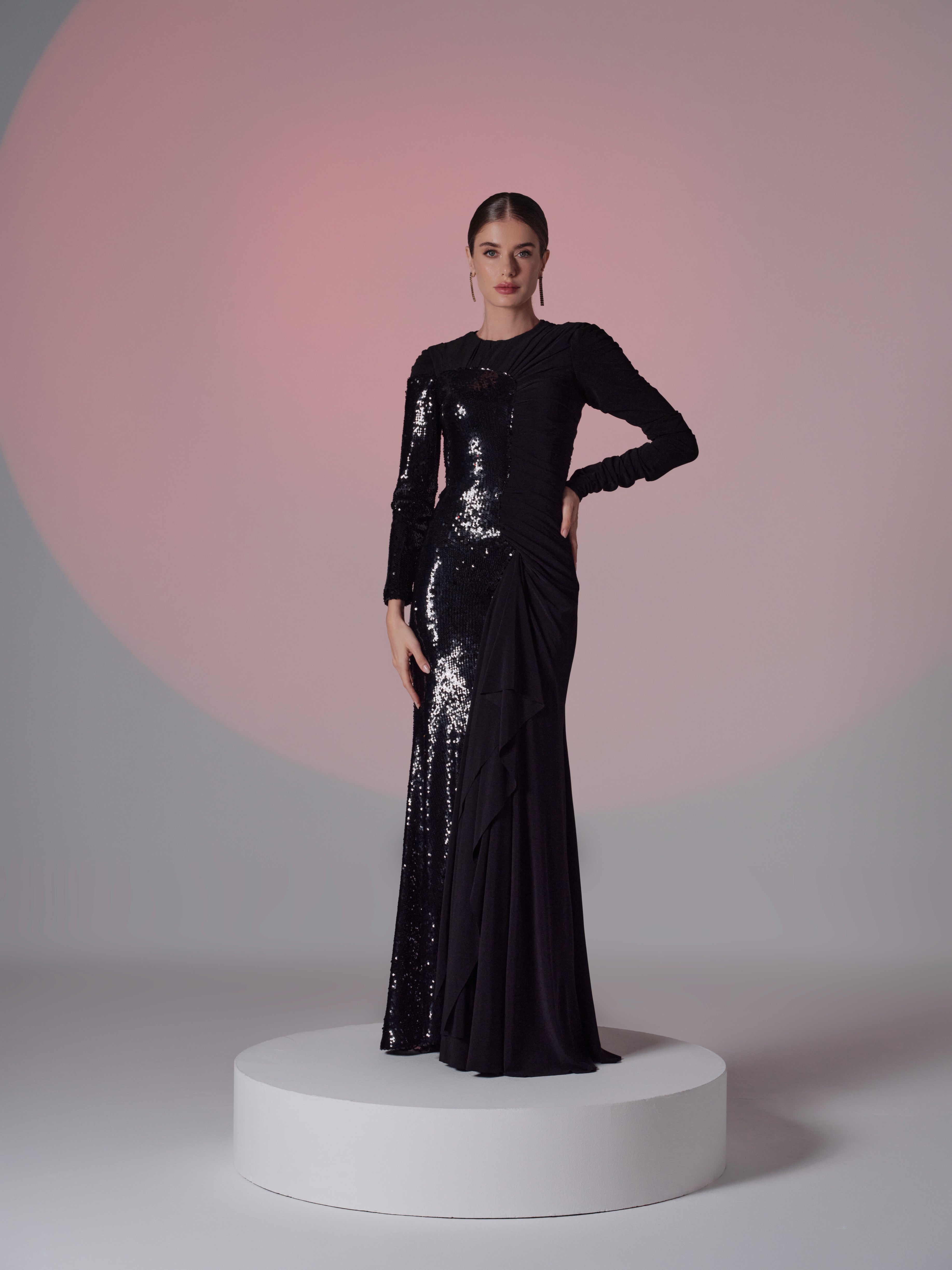 Black Sequined evening dress