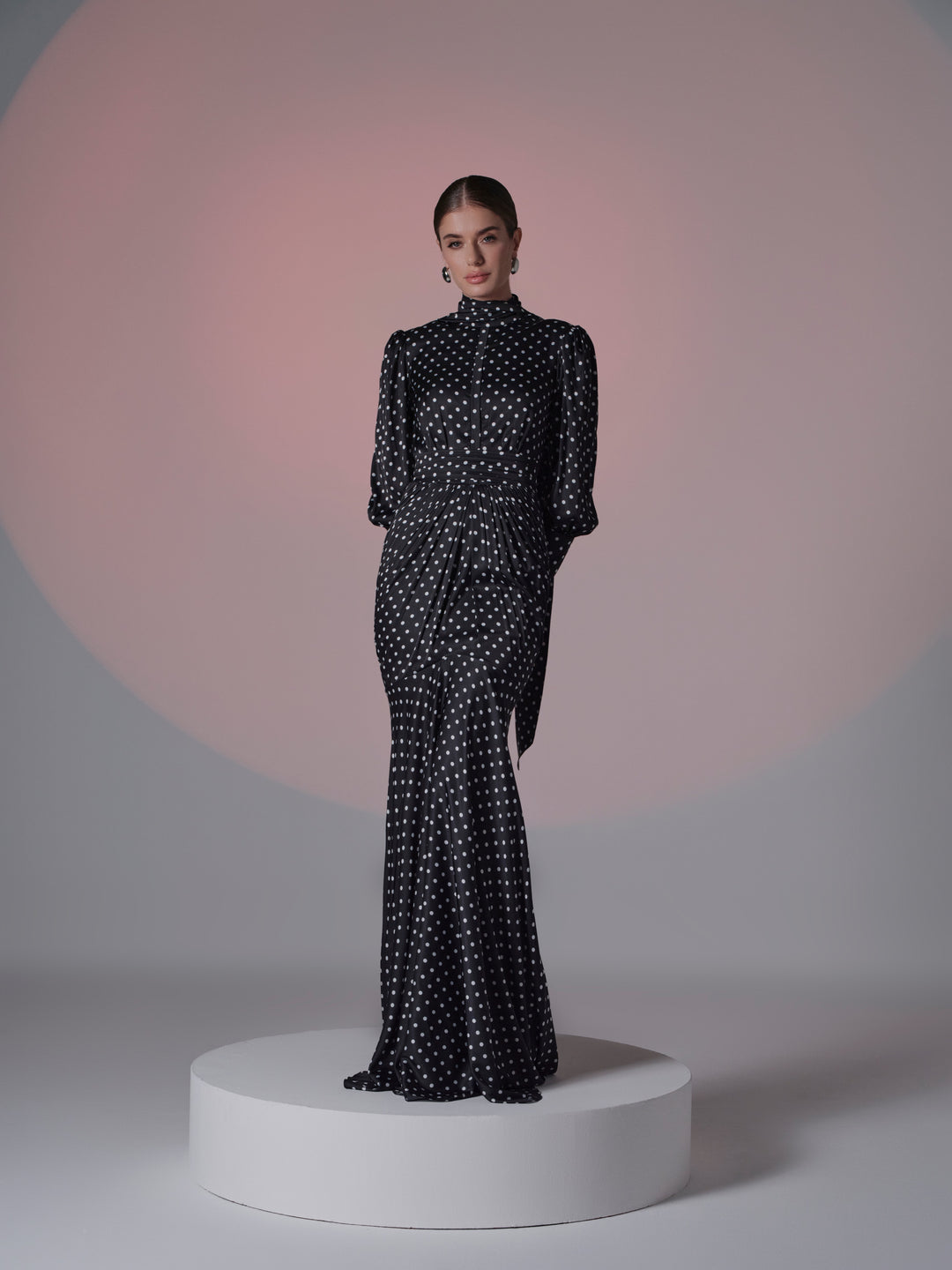 black and white polka dot dress