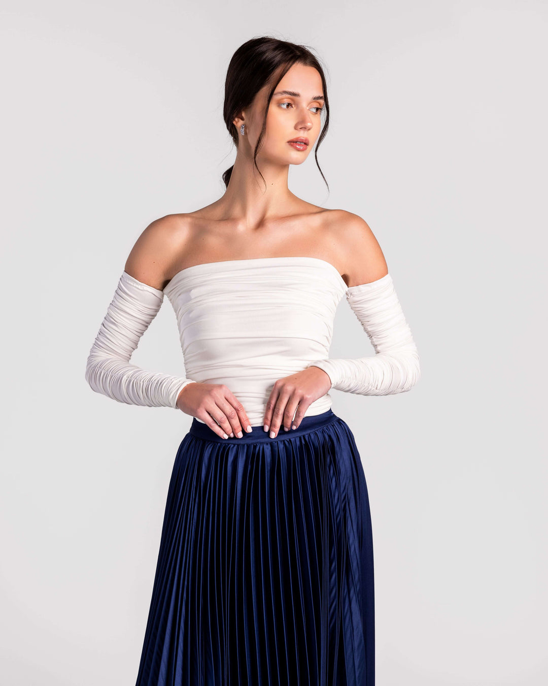 Regal Off-Shoulder Ruched Top