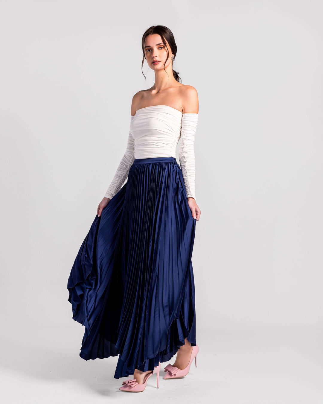 Regal Off-Shoulder Ruched Top