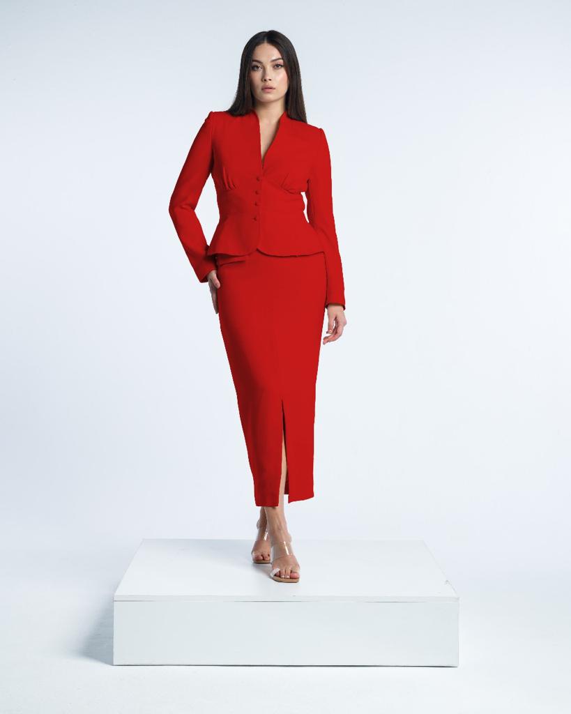 تنورة بقصة ميدي بجيوب